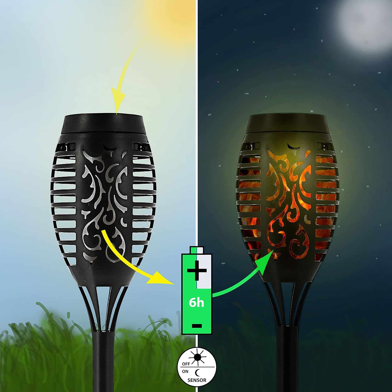 Drita dekoruese me solar EASYmaxx Flammen-Effekt — foto 3
