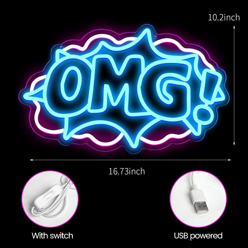 Dritë Neon OMG me USB dhe përmasa 16.73x10.2 inch — foto 4
