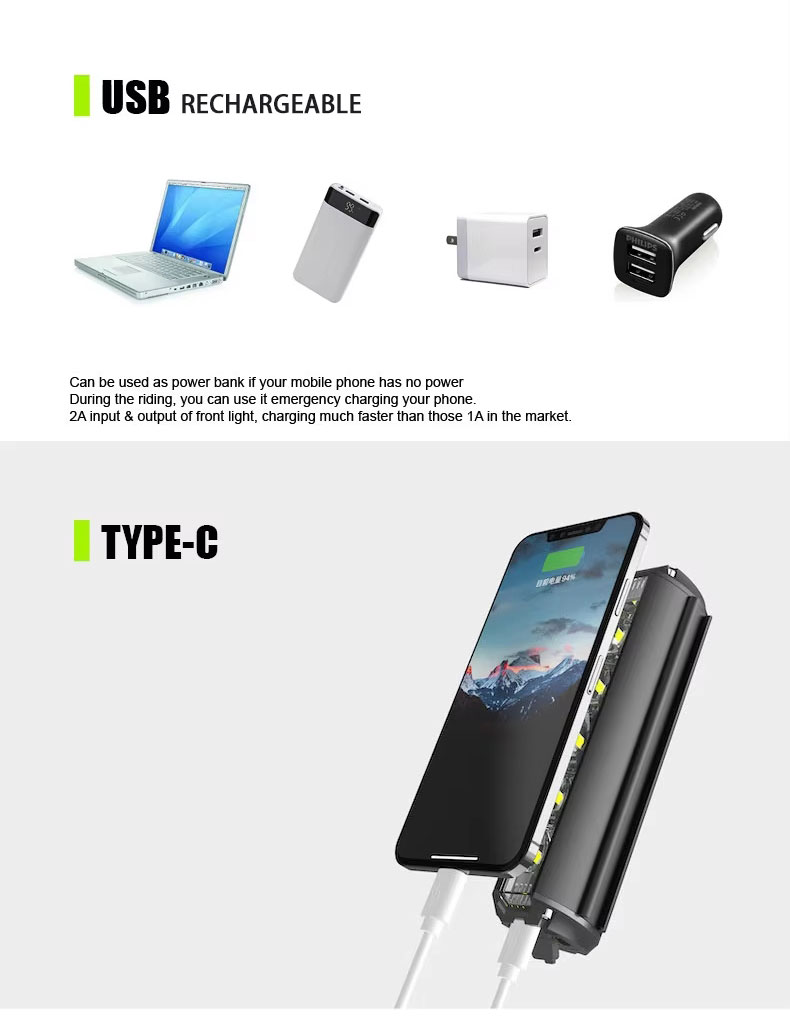 Dritë biçiklete E0520 me kabllo USB — foto 4